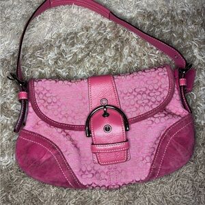 Coach Pink Signature Shoulder Bag